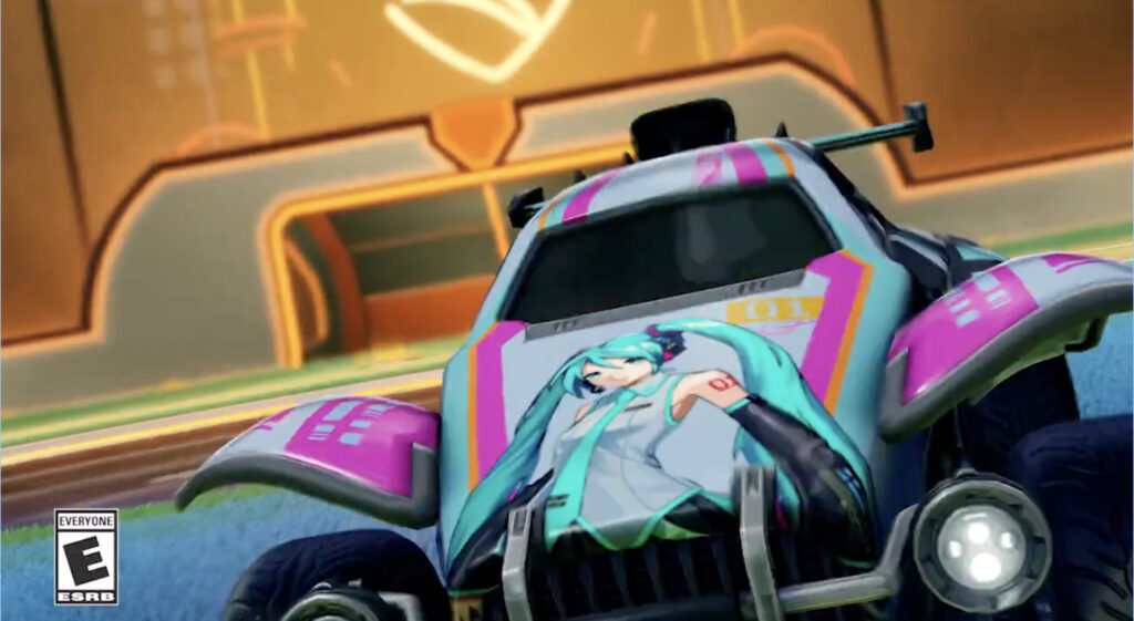 Hatsune Miku in Rocket League (Image via Psyonix)